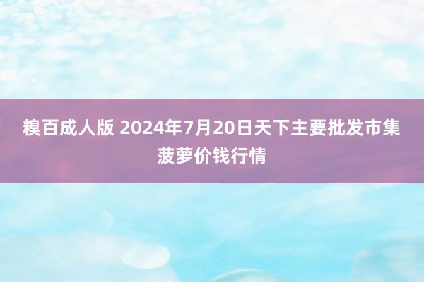 糗百成人版 2024年7月20日天下主要批发市集菠萝价钱行情