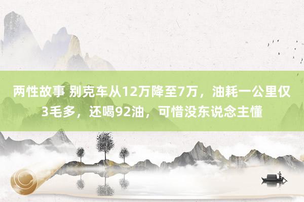 两性故事 别克车从12万降至7万，油耗一公里仅3毛多，还喝92油，可惜没东说念主懂