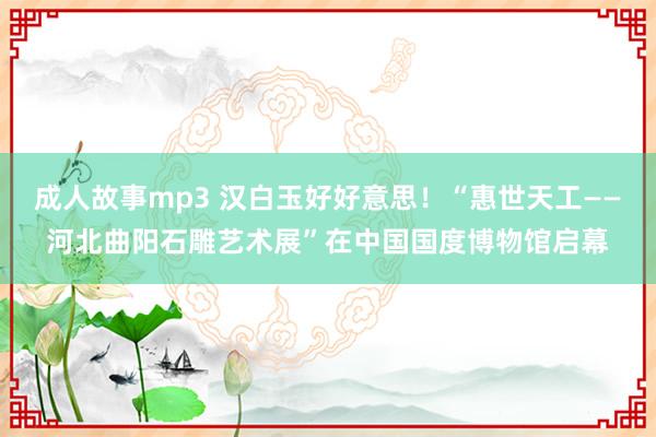 成人故事mp3 汉白玉好好意思！“惠世天工——河北曲阳石雕艺术展”在中国国度博物馆启幕