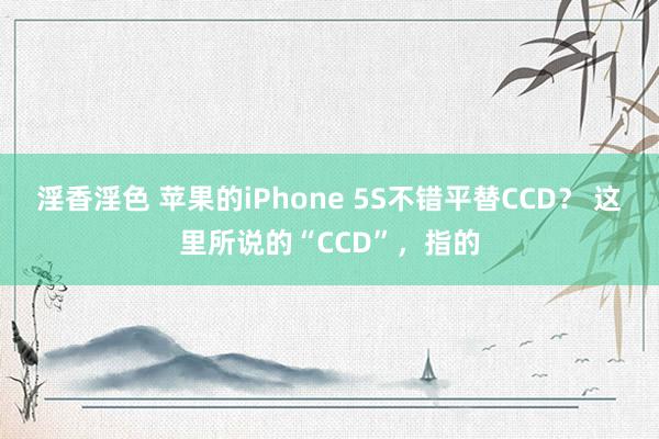 淫香淫色 苹果的iPhone 5S不错平替CCD？ 这里所说的“CCD”，指的