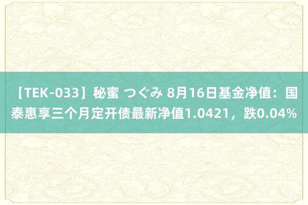 【TEK-033】秘蜜 つぐみ 8月16日基金净值：国泰惠享三个月定开债最新净值1.0421，跌0.04%